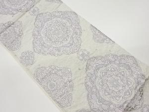 織華佐竹製　菱華紋模様織出し袋帯